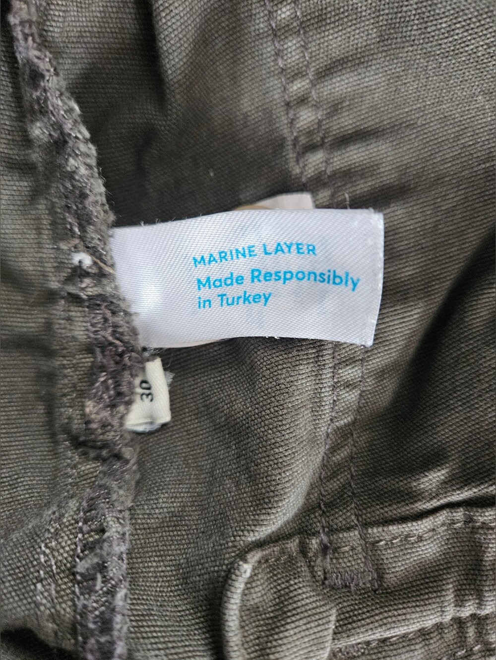 Marine Layer Olive Green Utility Mid-rise Straight Leg Stretch Pants Size 30 - Picture 13 of 15